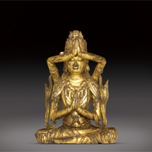 銅鍍金観音座像